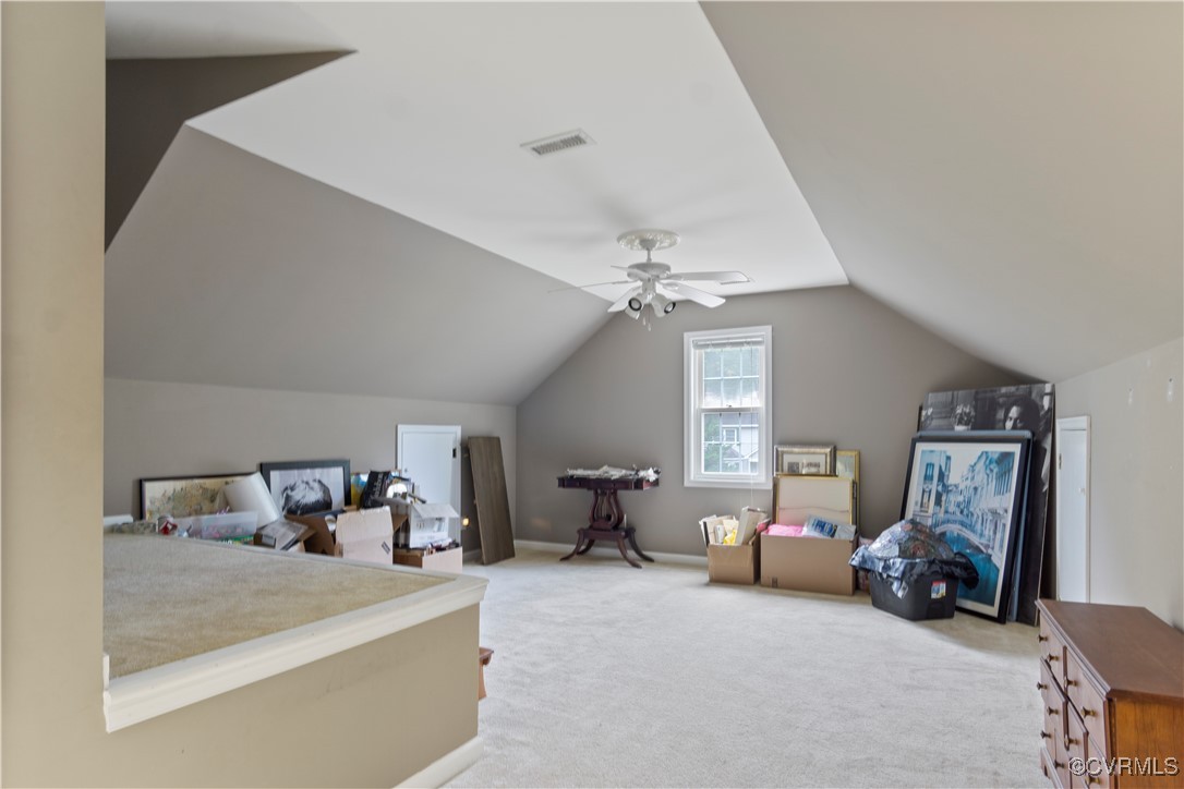 4824 Bristol Circle Williamsburg, VA 23185 - Photo 28 of 36 Carpeted bedroom featuring ceiling fan and lofted