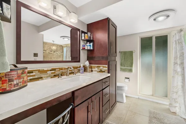 a bathroom with a shower