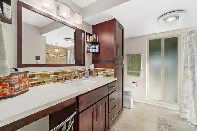 a bathroom with a shower