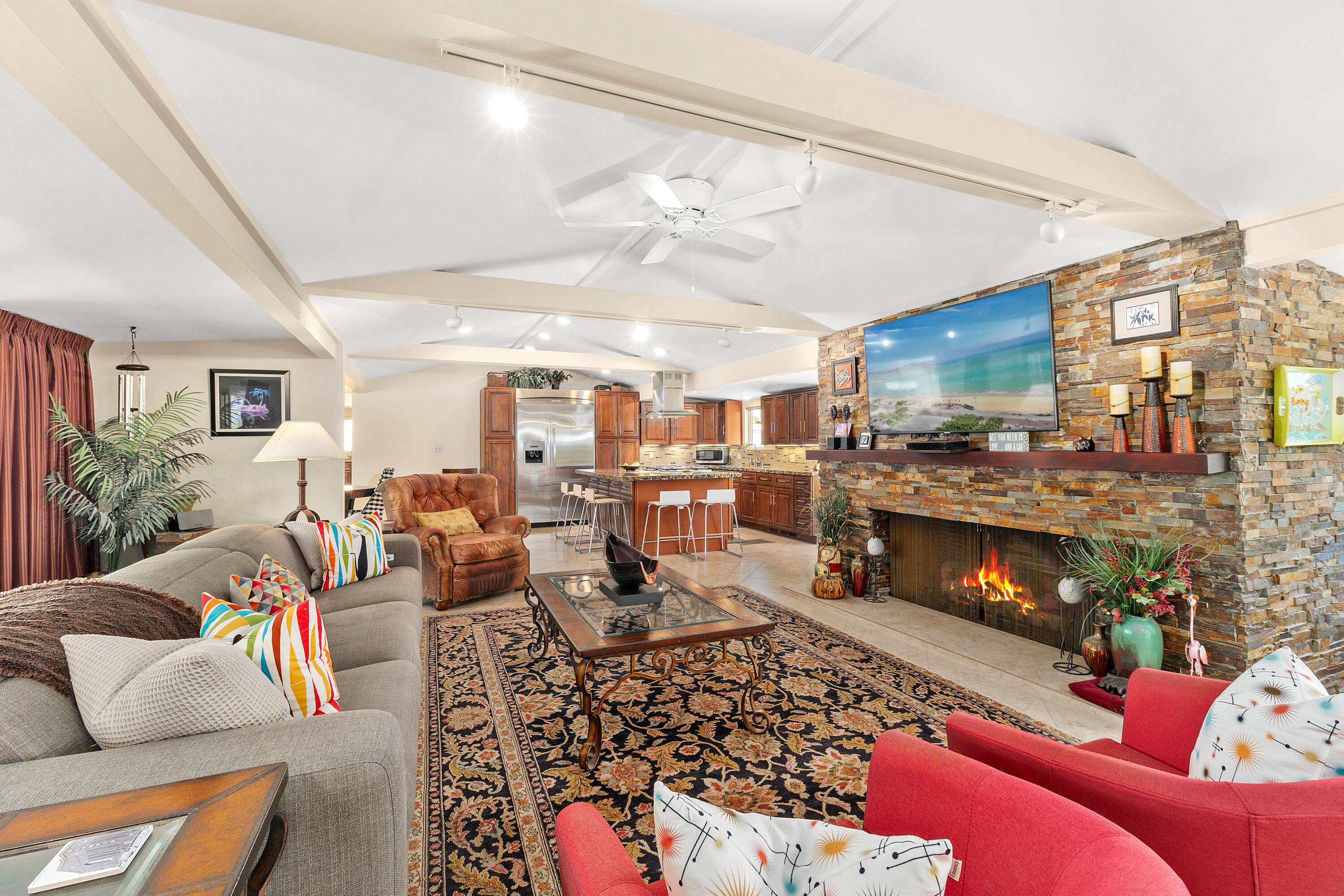 70801 Fairway Drive Rancho Mirage, CA 92270 - Photo 9 of 48 a living room with furniture and a fireplace