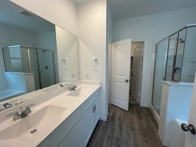 an empty room with a empty space and windows