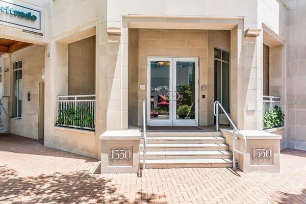 a view of a entryway door front of house