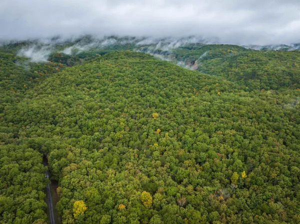 a view of mountains in the distance