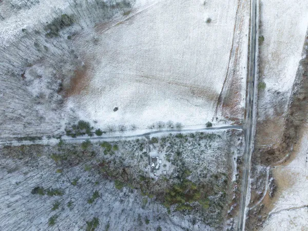 a view of back yard of a house