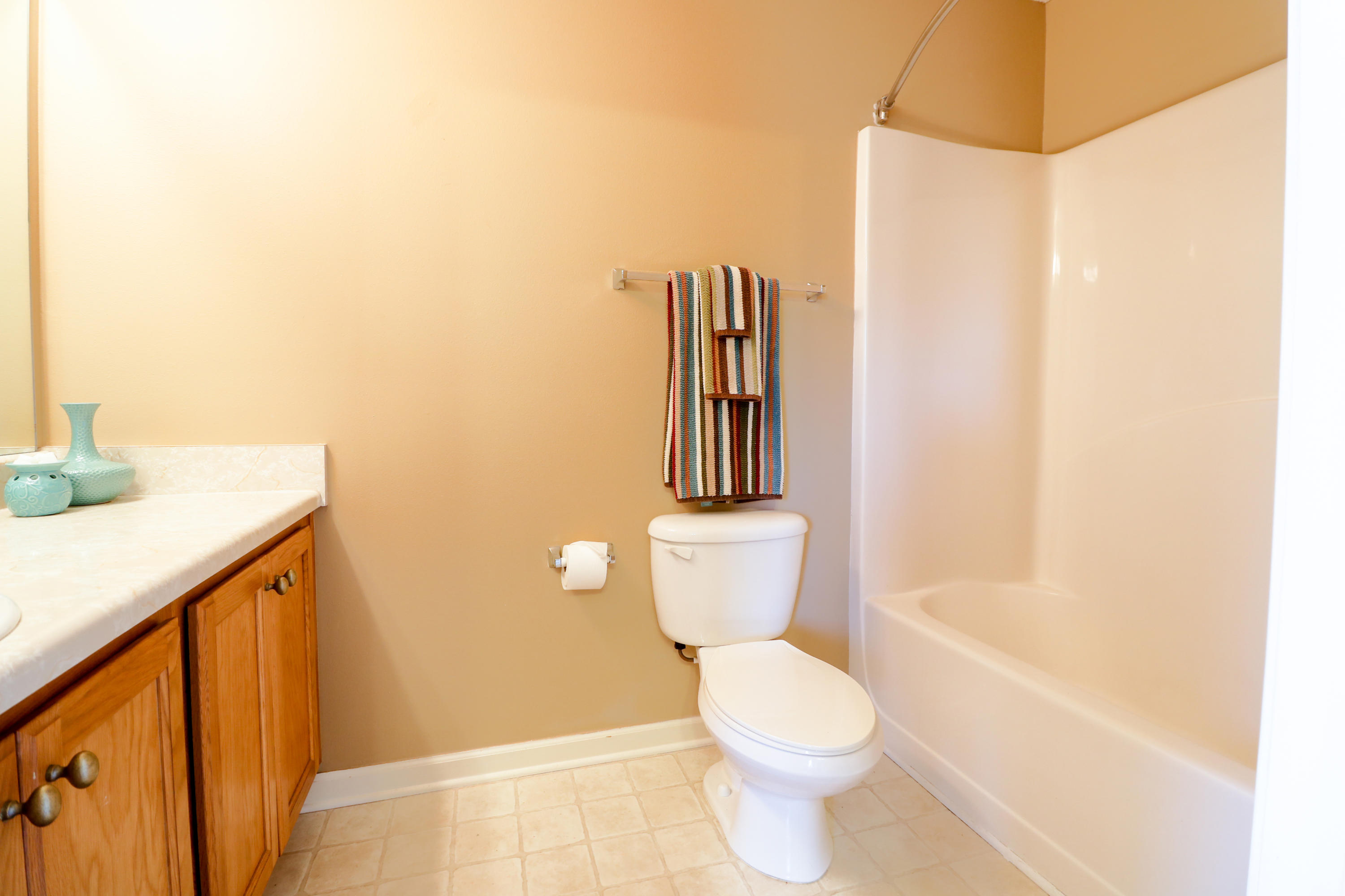 406 Crooked Pine Trail Crestview, FL 32539 - Photo 14 of 22 a bathroom with a toilet a sink and bathtub
