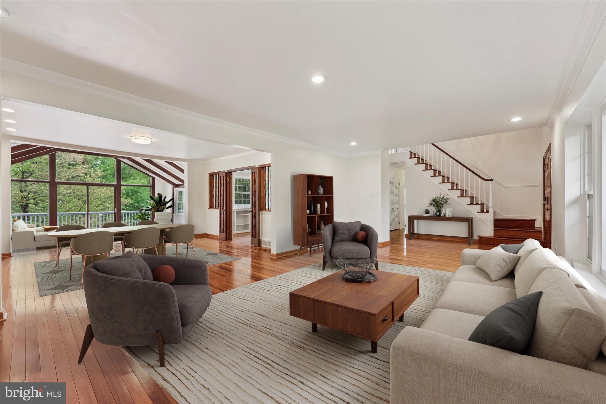 527 Conshohocken State Road Gladwyne, PA 19035 - Photo 6 of 44 Virtually staged living room to dining area
