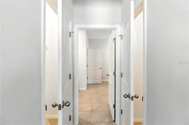 a view of small space with racks on the wall