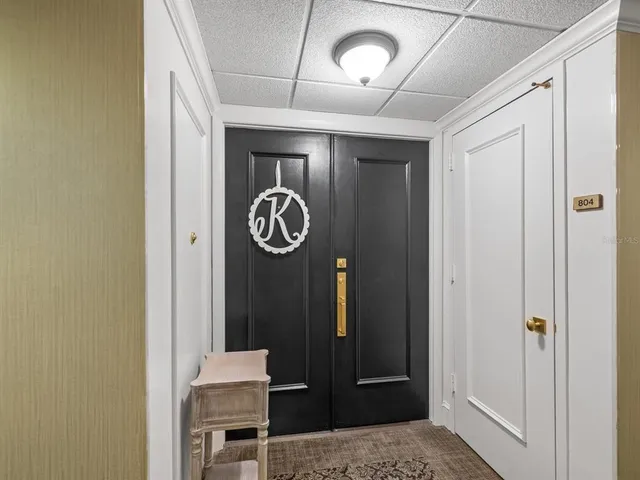 a hallway with elevator