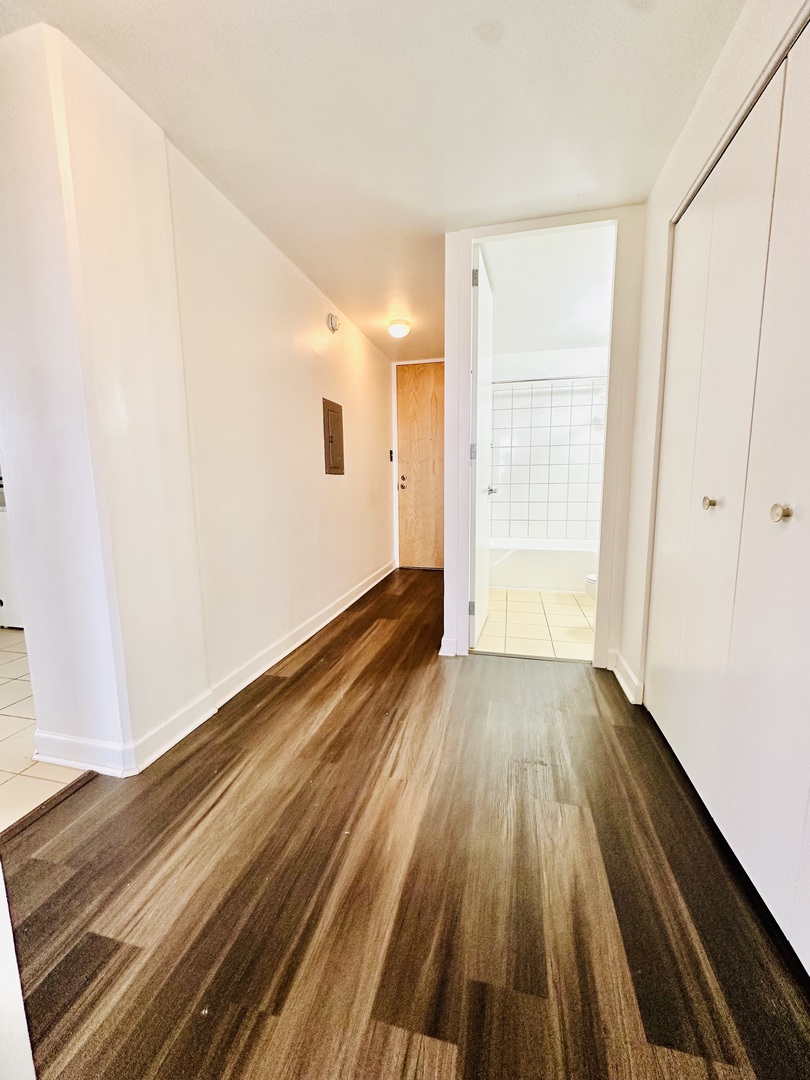 345 East Eastgate Place, Unit 602 Chicago, IL 60616 - Photo 3 of 13 a view of wooden floor in an empty room