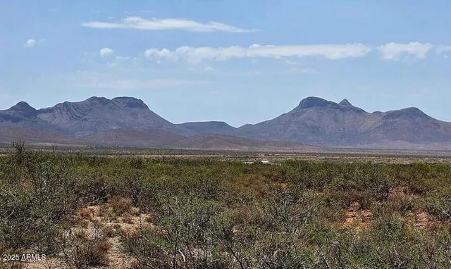 a view of mountain and a yard