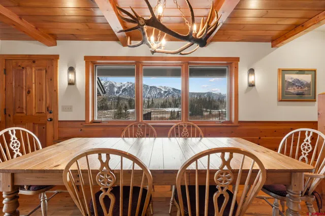 an outdoor space with seating