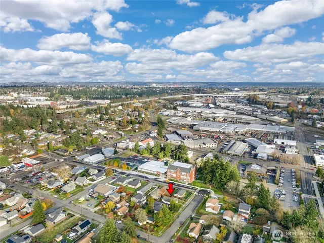 an aerial view of multiple house