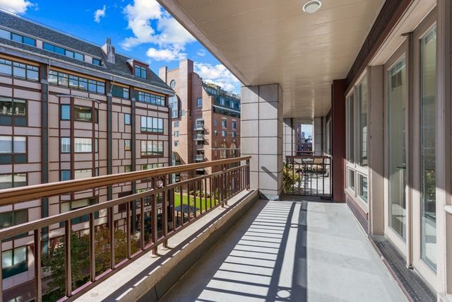 a view of city with balcony