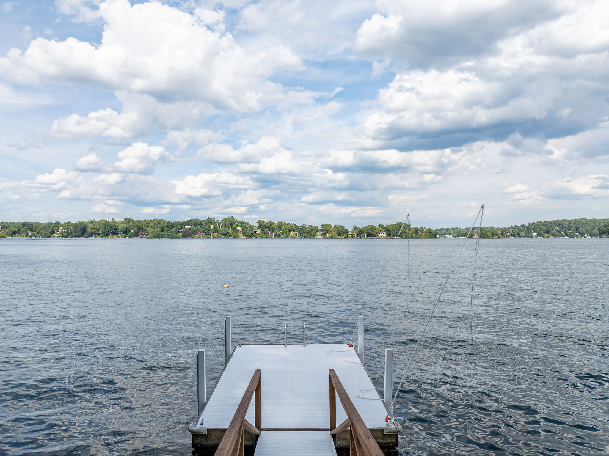 a view of a lake from a terrace