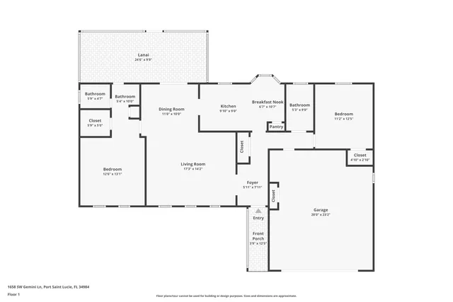 $395,000 | 1658 Southwest Gemini Lane, Port St. Lucie, FL 34984