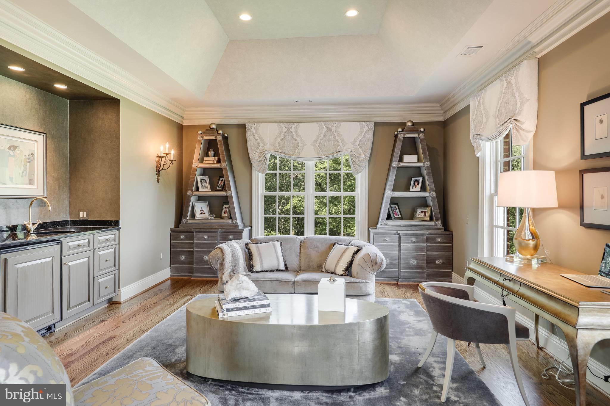 11720 Centurion Way Potomac, MD 20854 - Photo 38 of 81 a living room with fireplace furniture and a large window