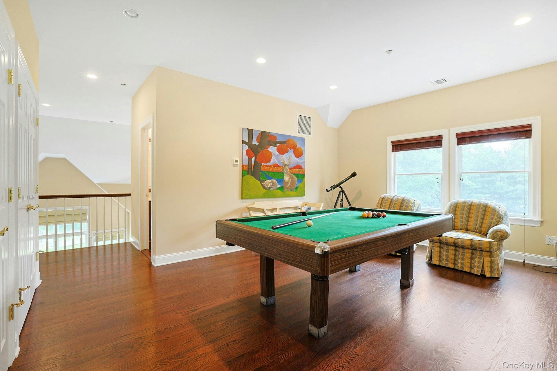 17 Hammond Ridge Road Bedford Corners, NY 10549 - Photo 22 of 36 Bonus/playroom with wood floors and recessed lighting.