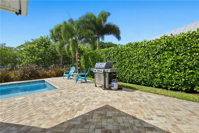 a view of an outdoor space with furniture