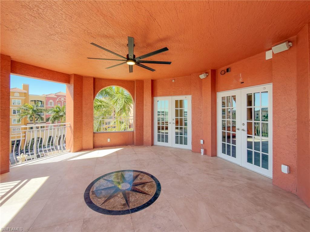 451 Bayfront Place, Unit 5407 Naples, FL 34102 - Photo 17 of 45 View of patio / terrace featuring french doors and ceiling fan