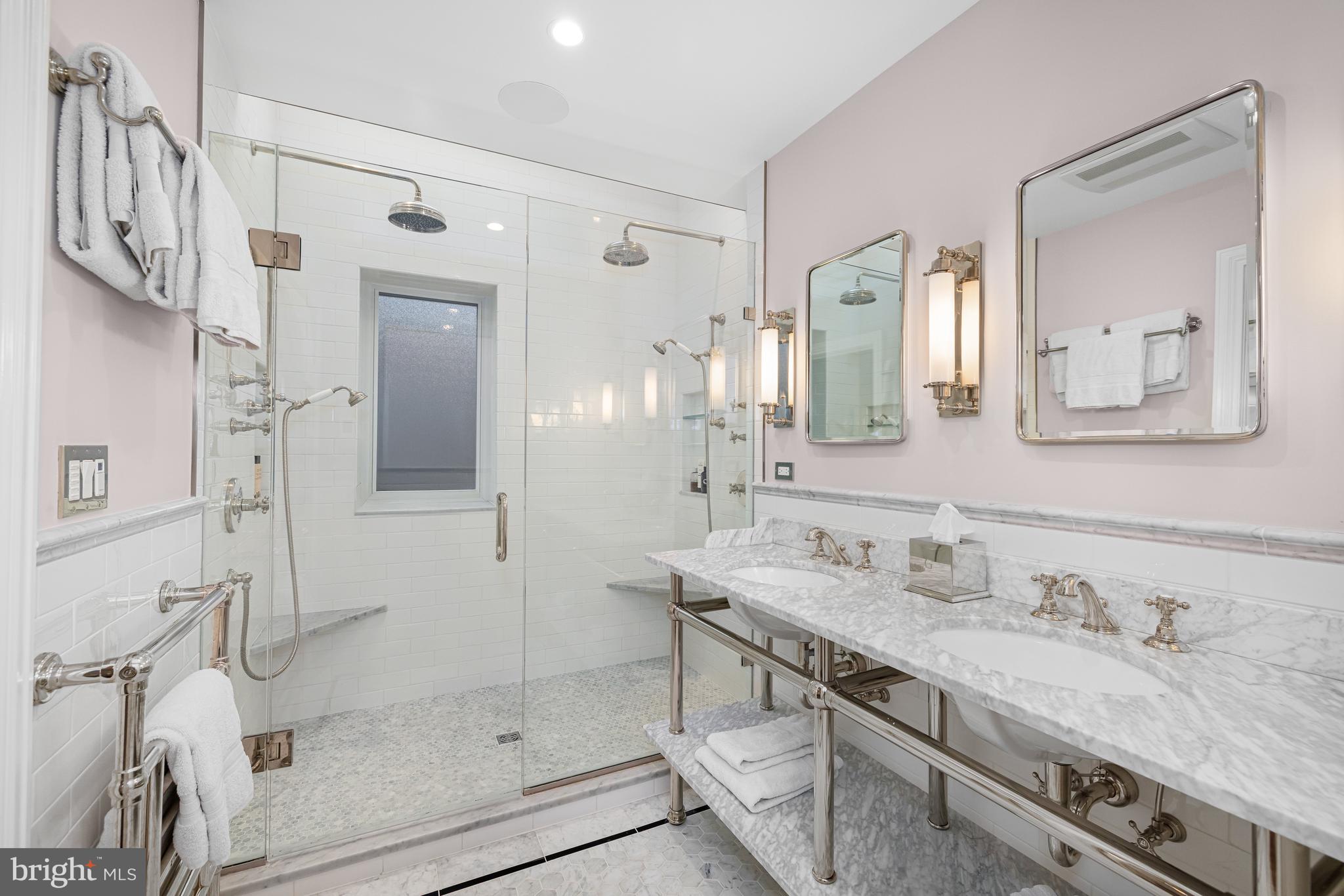 3013 Cathedral Avenue Northwest Washington, DC 20008 - Photo 20 of 33 a bathroom with a granite countertop sink mirror and double