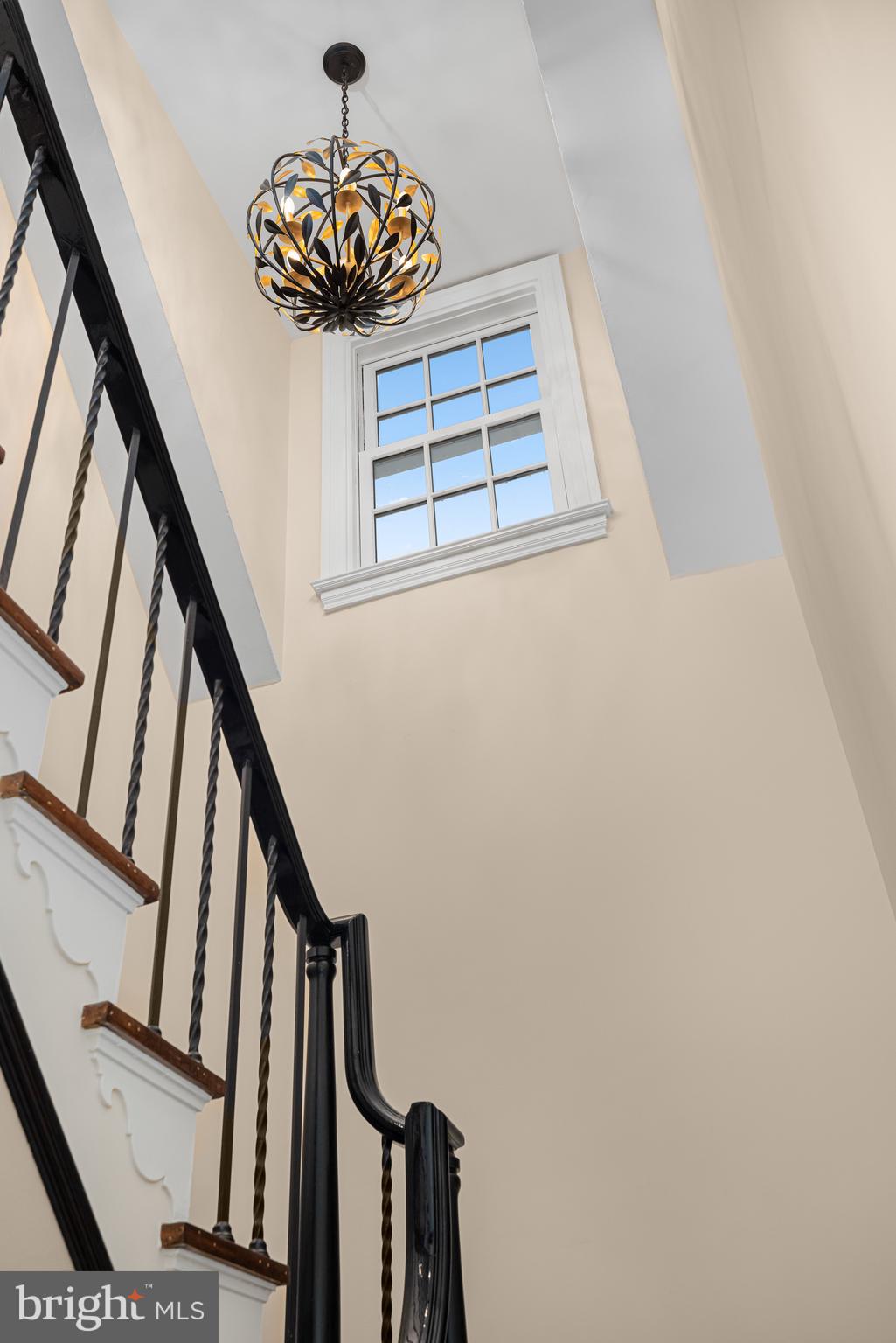 3013 Cathedral Avenue Northwest Washington, DC 20008 - Photo 26 of 33 a view of staircase with wooden floor and a potted plant