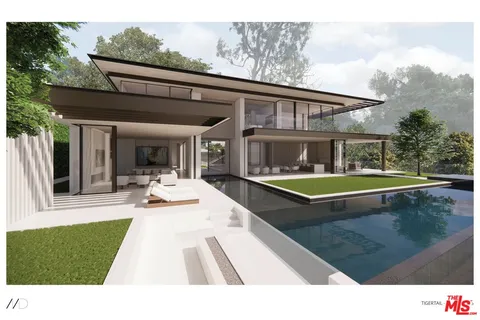 a view of a house with swimming pool and porch with furniture