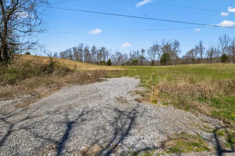 a view of a field with an ocean