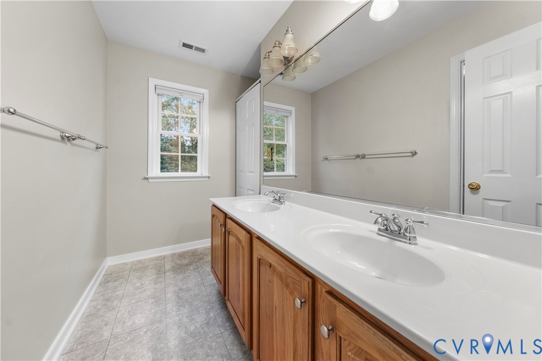 1301 Hawkins Wood Circle Midlothian, VA 23114 - Photo 39 of 50 a bathroom with a sink and a mirror