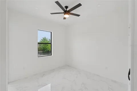 an empty room with a window