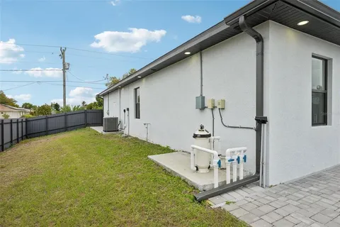 a view of a lake with a house
