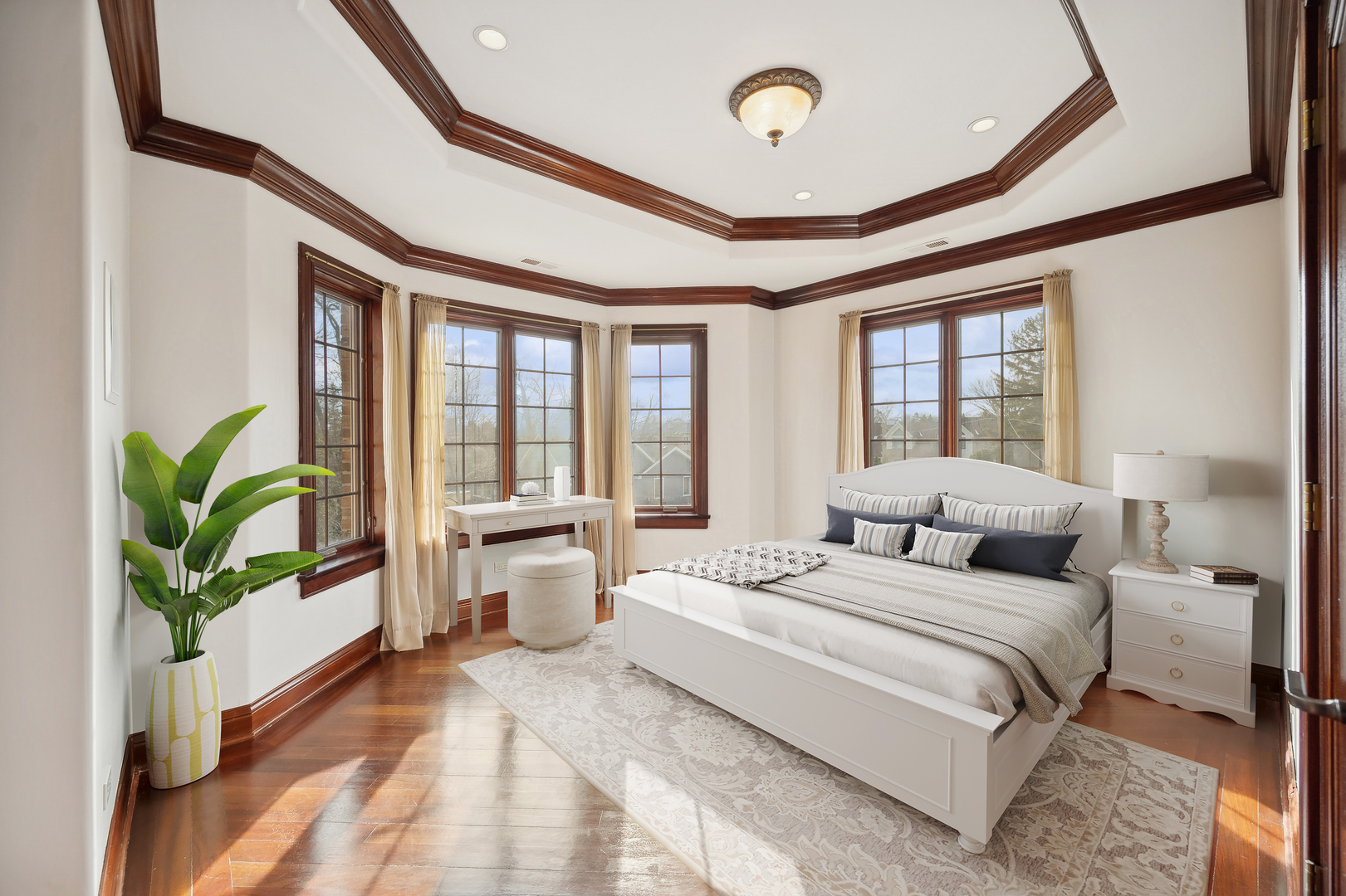 3235 Techny Road Northbrook, IL 60062 - Photo 26 of 45 a bedroom with a large bed and a large window with the outer view