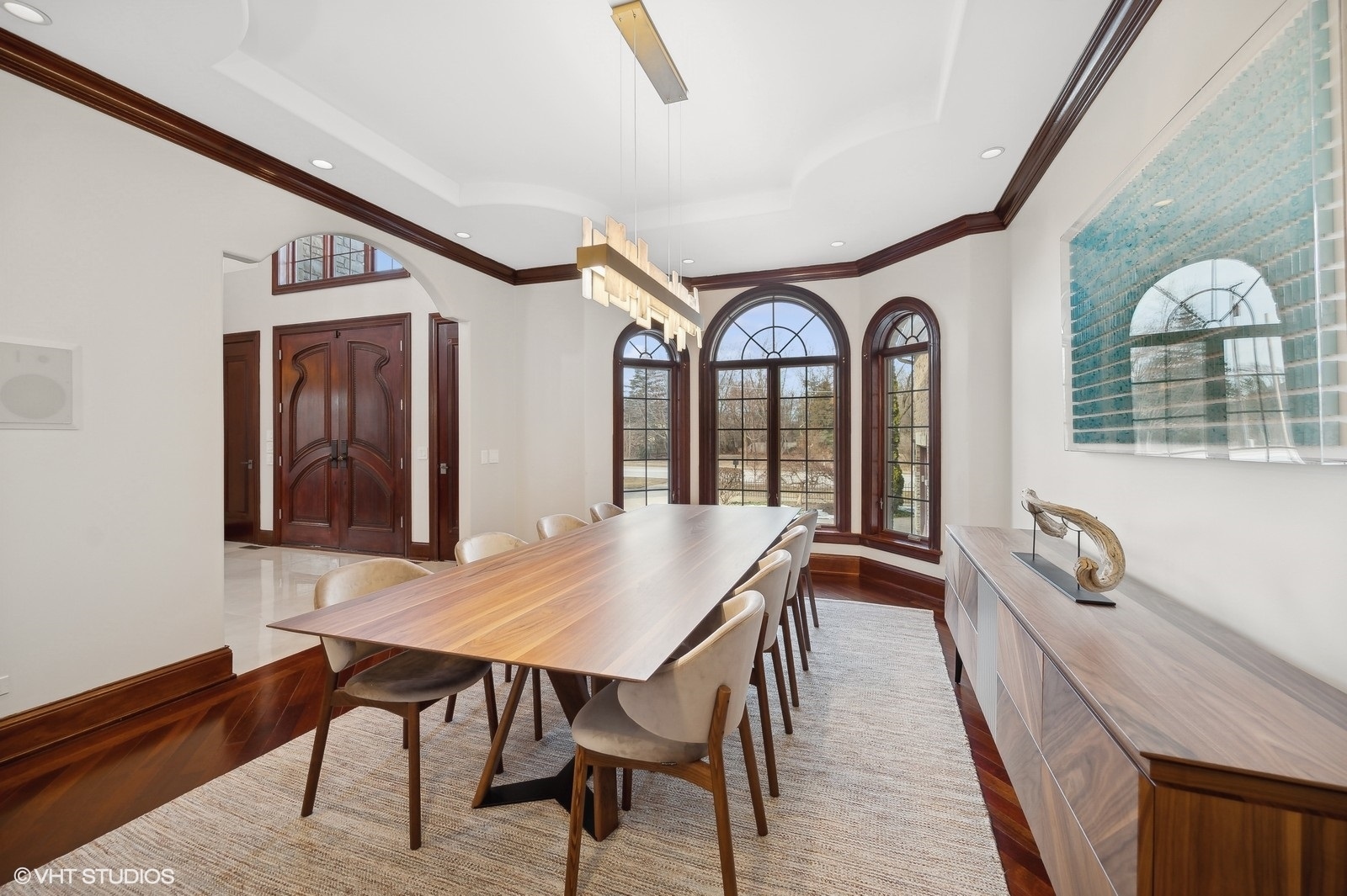 3235 Techny Road Northbrook, IL 60062 - Photo 6 of 45 a view of a dining room with furniture and chandelier