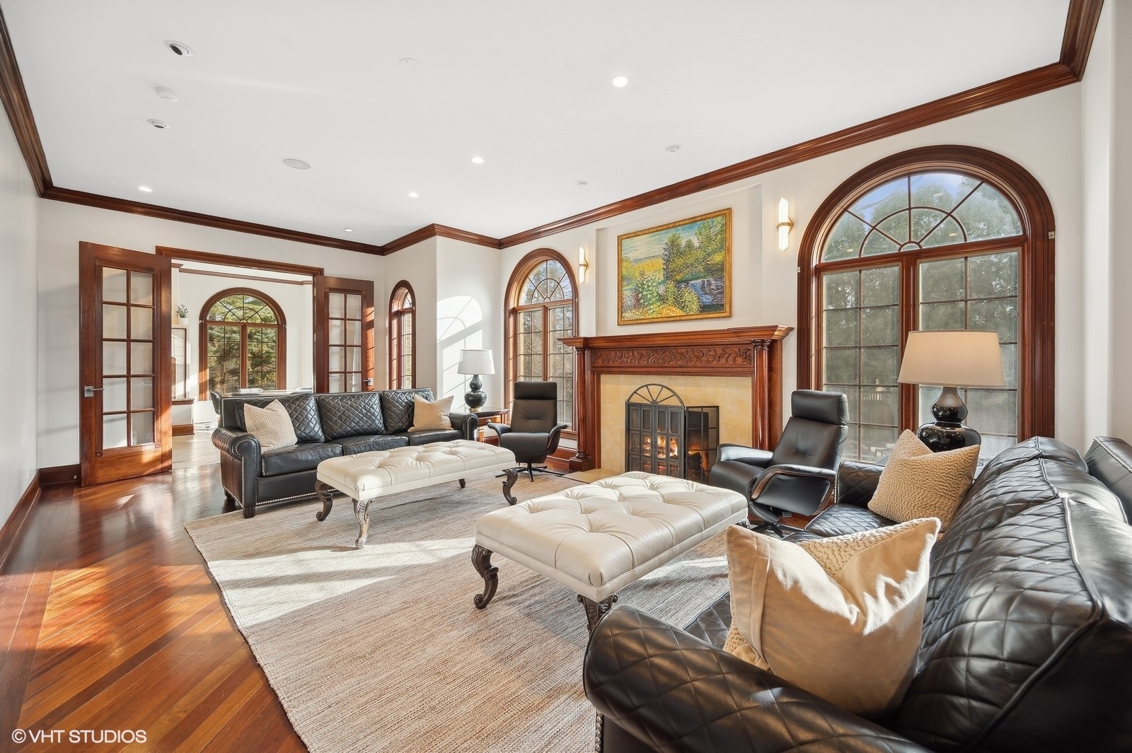 3235 Techny Road Northbrook, IL 60062 - Photo 9 of 45 a living room with fireplace furniture and a large window