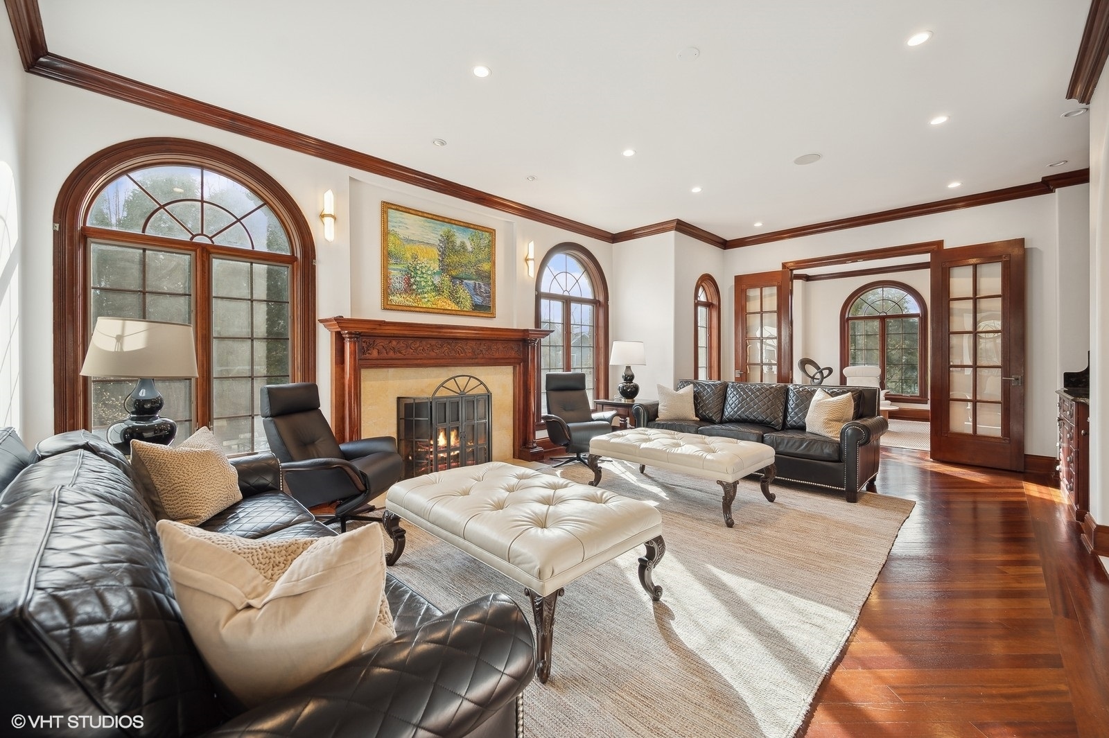 3235 Techny Road Northbrook, IL 60062 - Photo 10 of 45 a living room with furniture a fireplace and wooden floor