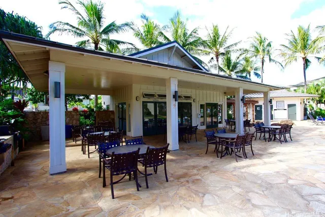 a view of a outdoor space with a patio and a garden