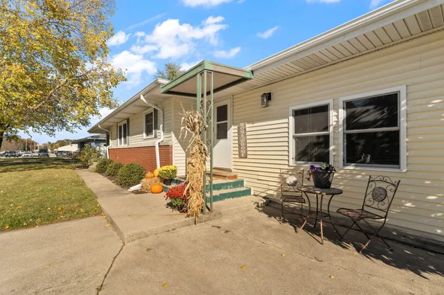 a view of a house with a patio