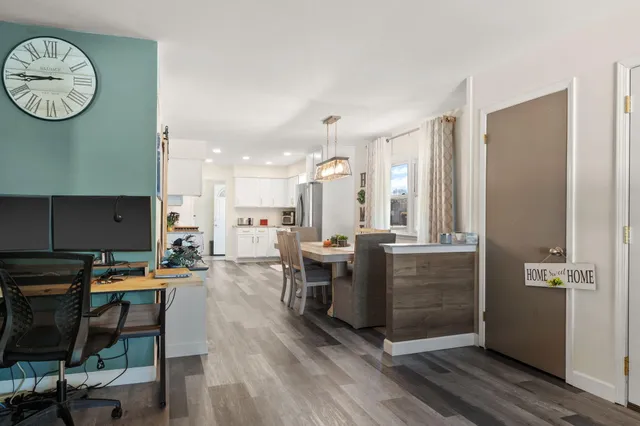 a view of kitchen with breakfast area