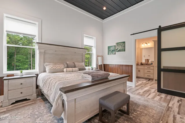 a view of a park with a tree