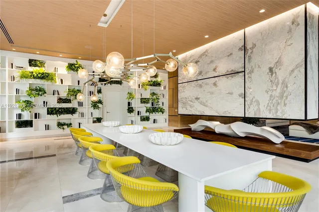 a indoor swimming pool and fountain