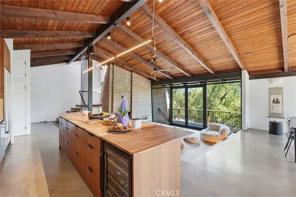 a kitchen with a stove and a sink