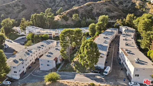 a aerial view of a city