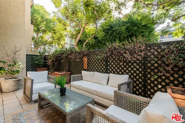 a view of a patio on the deck