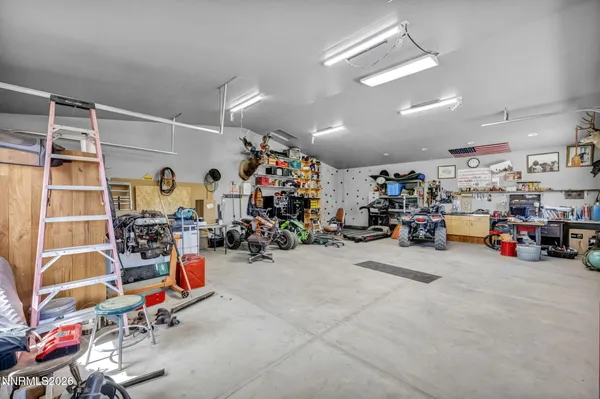 a view of a storage area with a garage