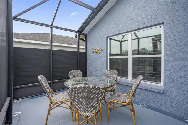 an aerial view of a house