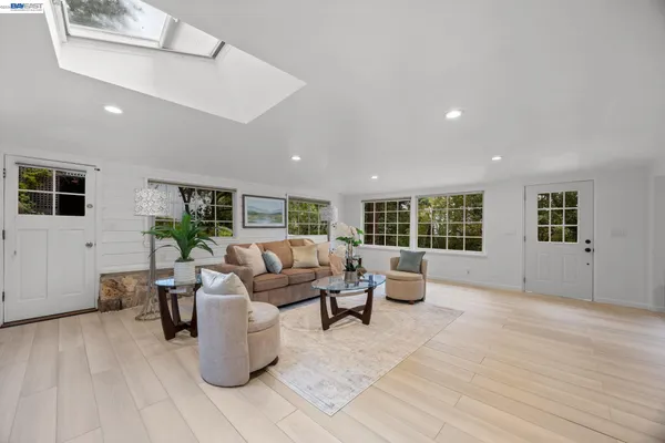 a living room with furniture