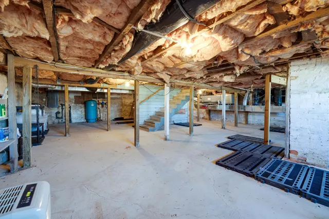 a view of a lake in middle of the town