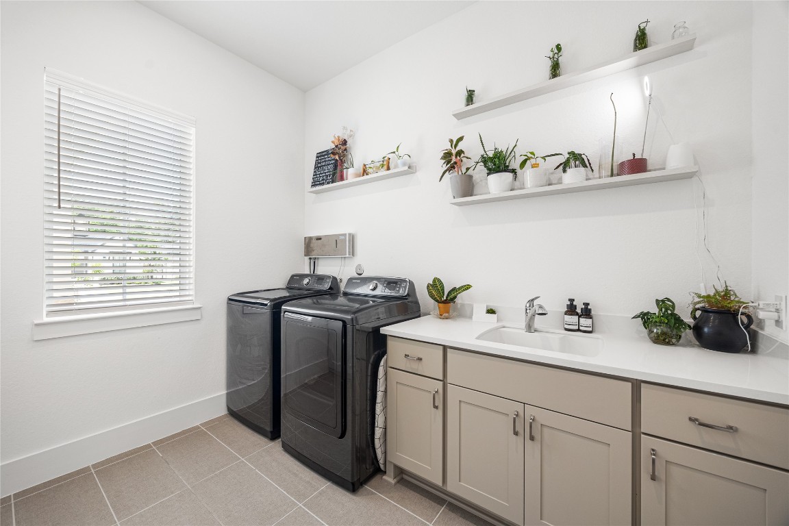 4114 Pleasant Ridge Drive Spring, TX 77386 - Photo 25 of 48 Laundry room with sink and cabinets.