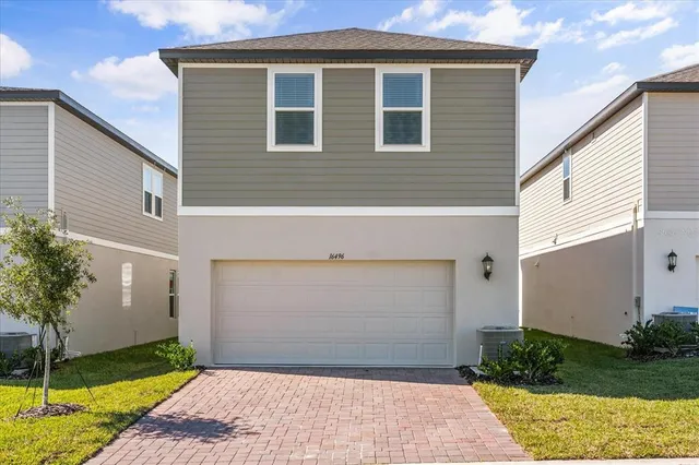 an aerial view of a residential apartment building