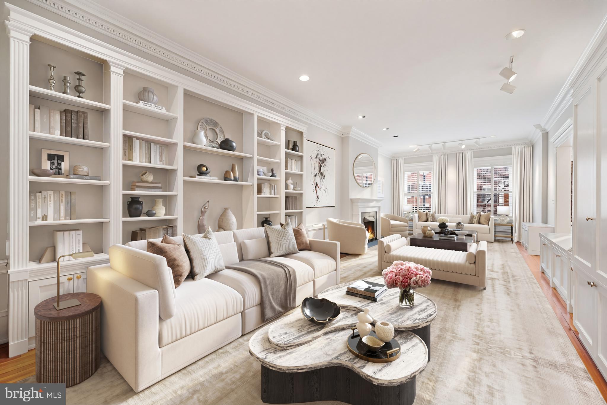 2134 R Street Northwest Washington, DC 20008 - Photo 6 of 36 Embassy Scale Living Room (Virtual Staging)