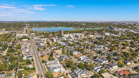 an aerial view of a city